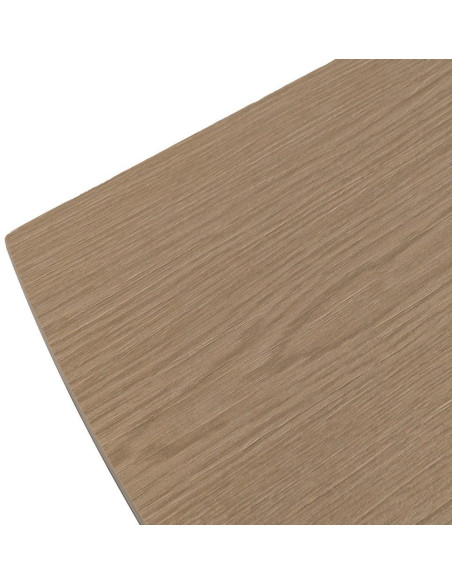Grande Table à manger extensible moderne Rectangulaire 12 personnes en Céramique Naturel Effet bois Métal Noir Verre Iriya - 4