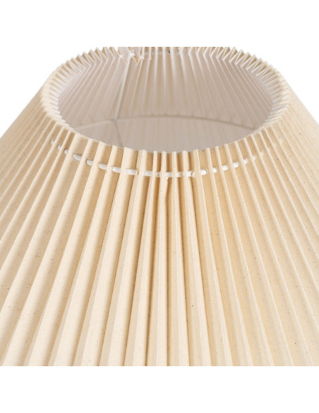 Grande Lampe à poser style néo vintage années 70 Hauteur 58 cm en Céramique Tissu PVC Beige Yadiel - 3