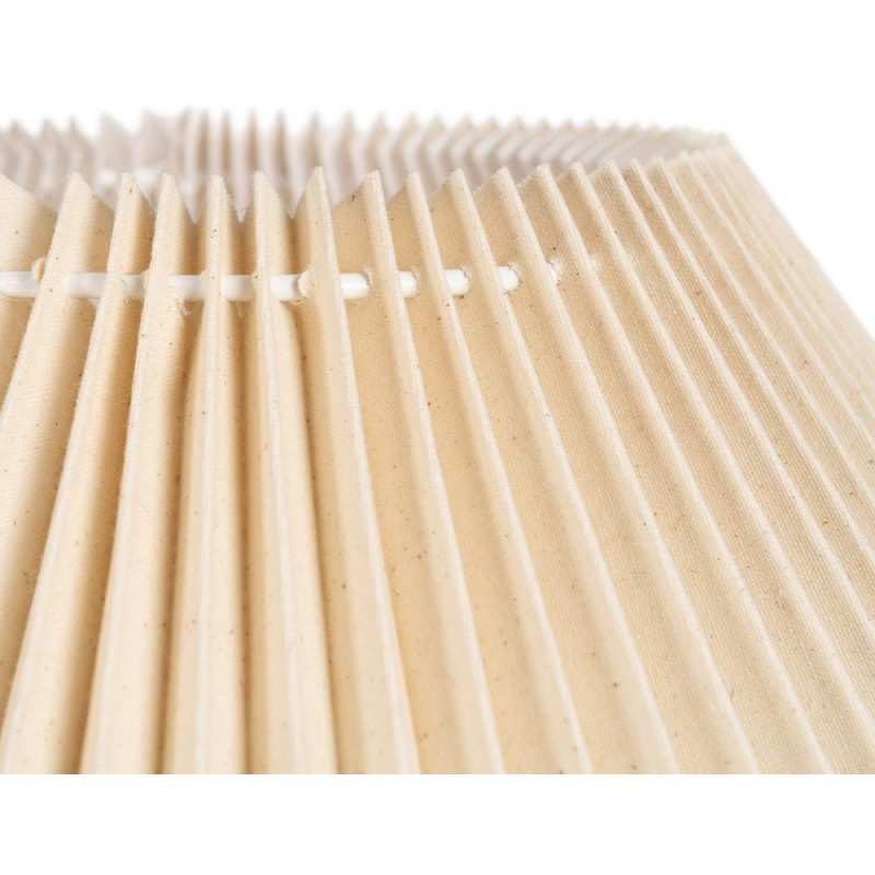 Grande Lampe à poser style néo vintage années 70 Hauteur 58 cm en Céramique Tissu PVC Beige Yadiel - 7