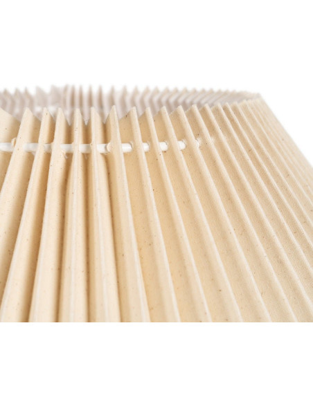 Grande Lampe à poser style néo vintage années 70 Hauteur 58 cm en Céramique Tissu PVC Beige Yadiel - 7