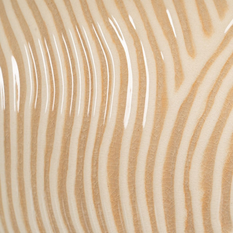 Grande Lampe à poser style néo vintage années 70 Hauteur 58 cm en Céramique Tissu PVC Beige Yadiel - 8