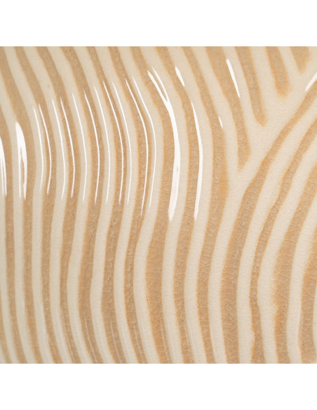 Grande Lampe à poser style néo vintage années 70 Hauteur 58 cm en Céramique Tissu PVC Beige Yadiel - 8