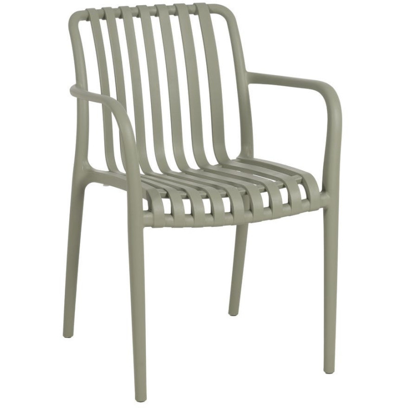 Fauteuil de table extérieur moderne en Polypropylène Vert Tadeo (Lot de 2) - 1