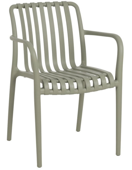 Fauteuil de table extérieur moderne en Polypropylène Vert Tadeo (Lot de 2) - 1