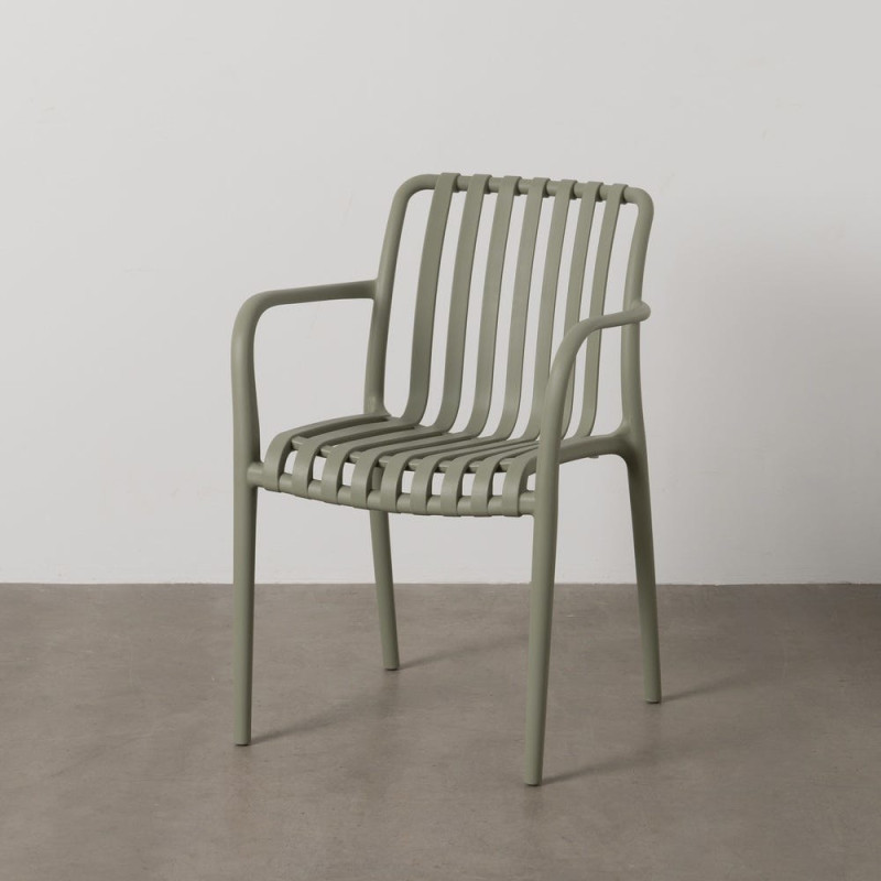 Fauteuil de table extérieur moderne en Polypropylène Vert Tadeo (Lot de 2) - 10
