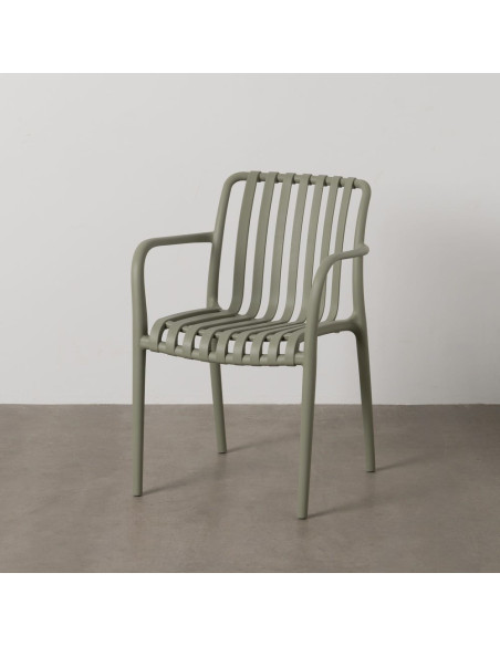 Fauteuil de table extérieur moderne en Polypropylène Vert Tadeo (Lot de 2) - 10