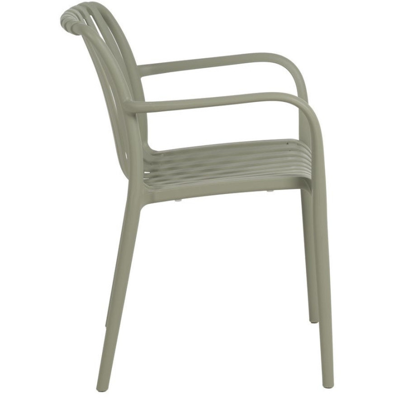 Fauteuil de table extérieur moderne en Polypropylène Vert Tadeo (Lot de 2) - 2