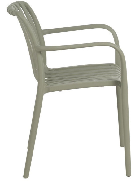Fauteuil de table extérieur moderne en Polypropylène Vert Tadeo (Lot de 2) - 2