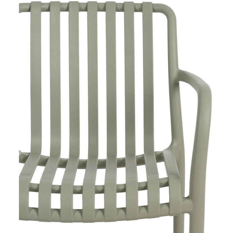 Fauteuil de table extérieur moderne en Polypropylène Vert Tadeo (Lot de 2) - 4