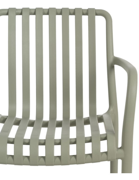 Fauteuil de table extérieur moderne en Polypropylène Vert Tadeo (Lot de 2) - 4