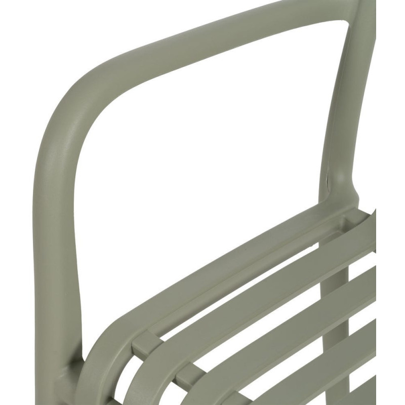 Fauteuil de table extérieur moderne en Polypropylène Vert Tadeo (Lot de 2) - 6