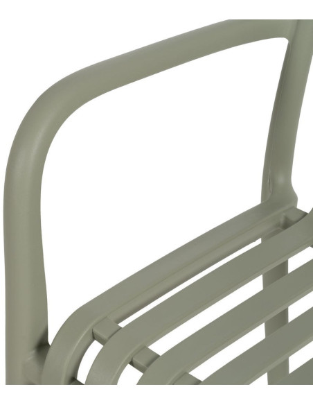 Fauteuil de table extérieur moderne en Polypropylène Vert Tadeo (Lot de 2) - 6