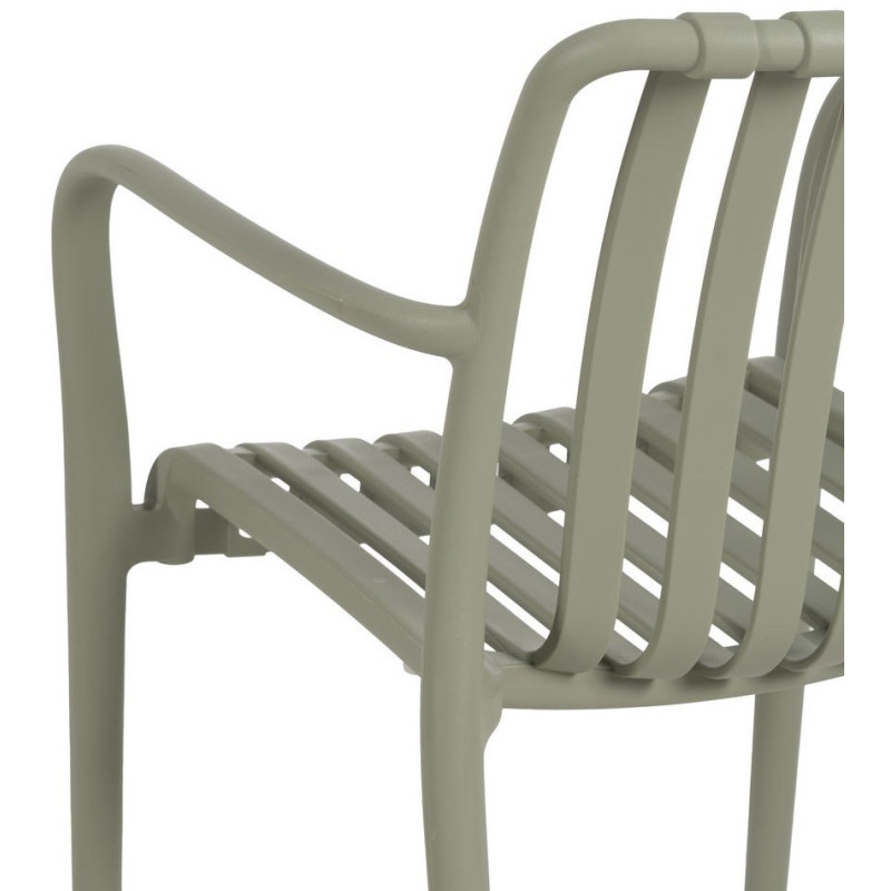 Fauteuil de table extérieur moderne en Polypropylène Vert Tadeo (Lot de 2) - 8