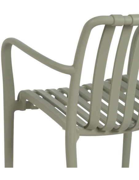 Fauteuil de table extérieur moderne en Polypropylène Vert Tadeo (Lot de 2) - 8