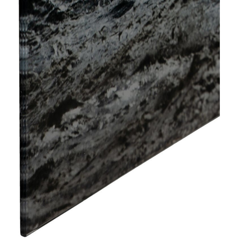 Grand Tableau mural impression sur verre Phare Tempête 120x70 en Verre trempé Noir Blanc Norah - 5