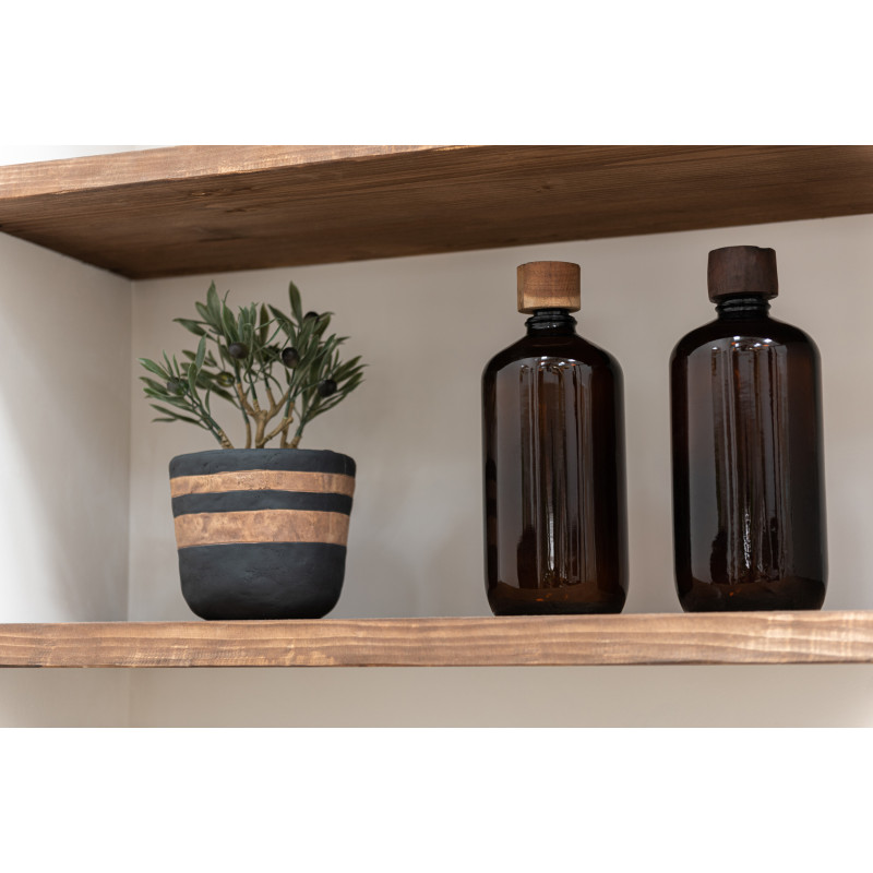 Bouteille déco style vintage en verre marron 33 cm - 2