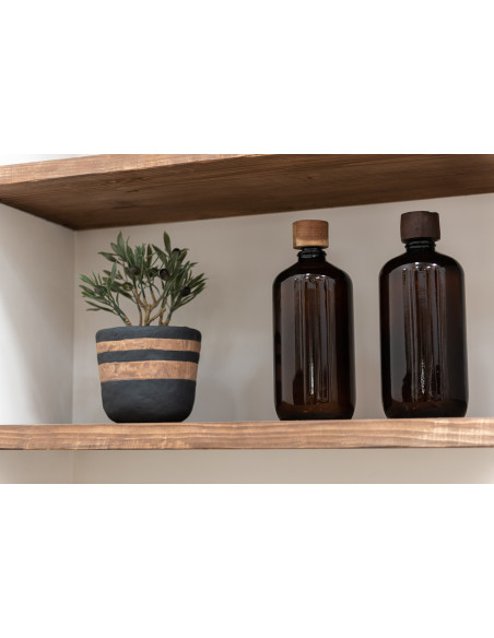 Bouteille déco style vintage en verre marron 33 cm - 2