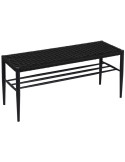 Banc d’entrée noir corde tressée métal 100 cm Xove