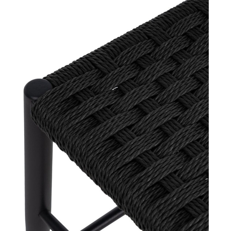 Banc d’entrée noir corde tressée métal 100 cm Xove Ixia - 3