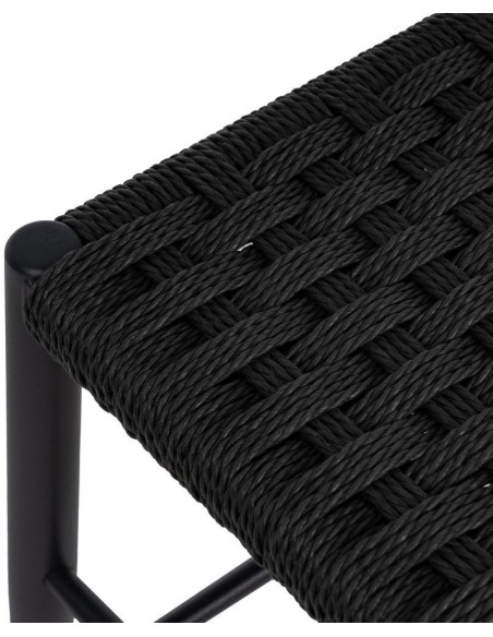 Banc d’entrée noir corde tressée métal 100 cm Xove Ixia - 3