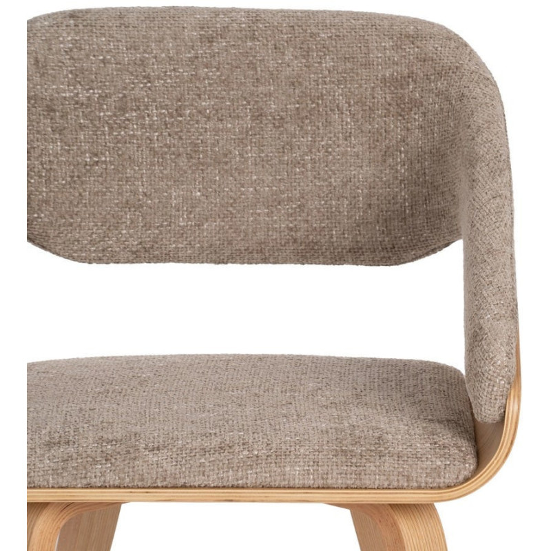 Fauteuil de table architecte Tissu Beige Bois de hêtre Naturel Calvio - 5