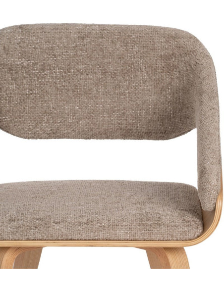 Fauteuil de table architecte Tissu Beige Bois de hêtre Naturel Calvio - 5
