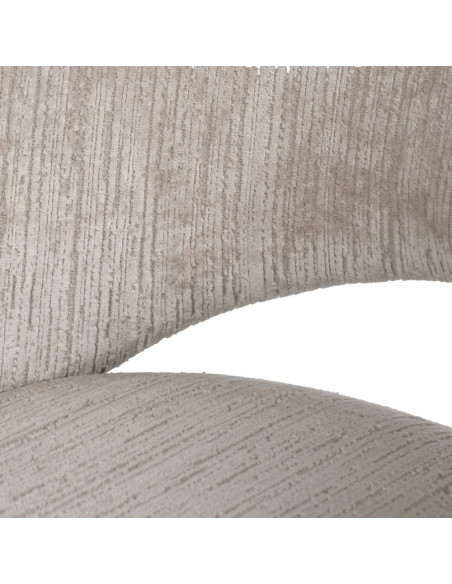 Fauteuil de table rétro chic en Velours Gris glacé Côtelé Métal Noir Carden (Lot de 2) - 6