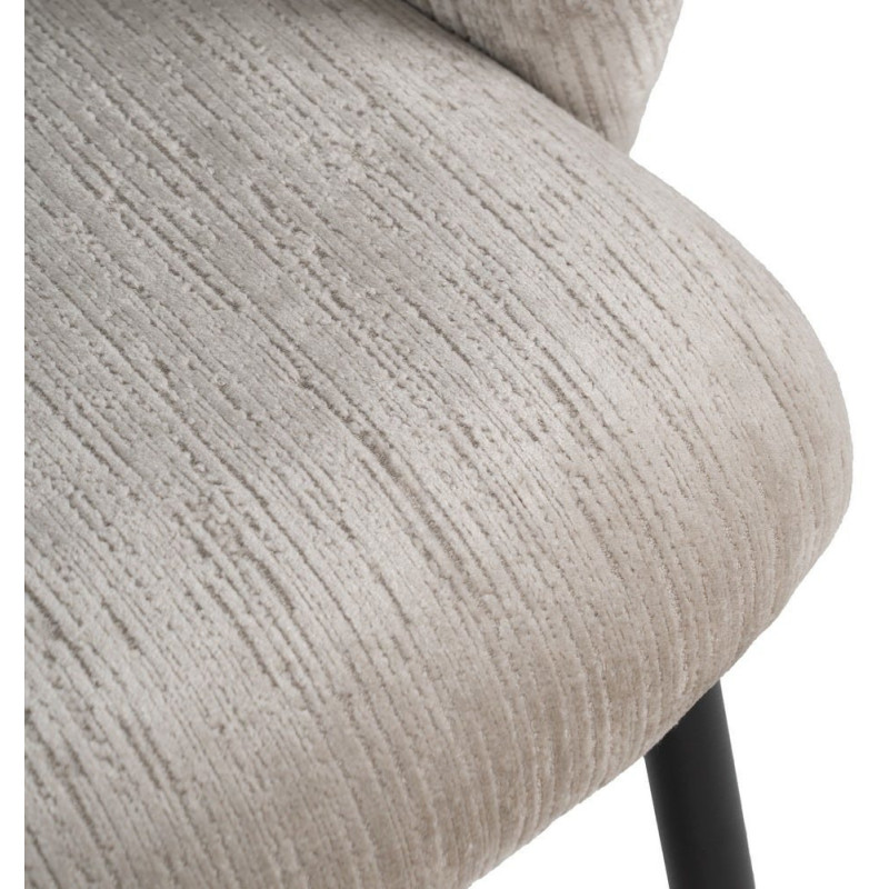 Fauteuil de table rétro chic en Velours Gris glacé Côtelé Métal Noir Carden (Lot de 2) - 7