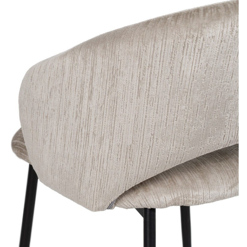 Fauteuil de table rétro chic en Velours Gris glacé Côtelé Métal Noir Carden (Lot de 2) - 8