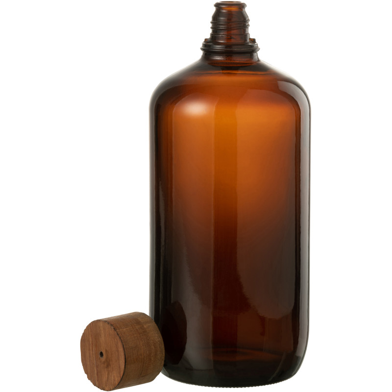 Bouteille déco style vintage en verre marron 33 cm - 3