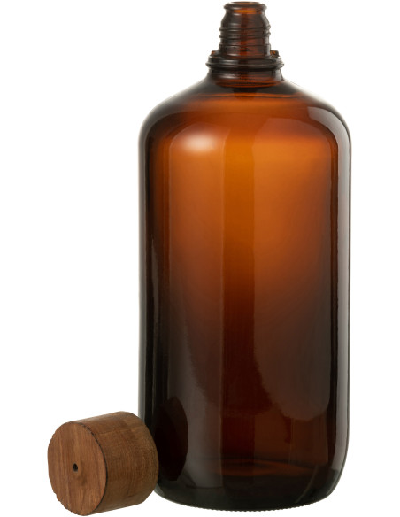 Bouteille déco style vintage en verre marron 33 cm - 3