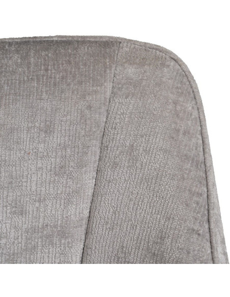 Fauteuil moderne chic en Velours Gris clair Côtelé Métal Noir Solian (Lot de 2) - 4