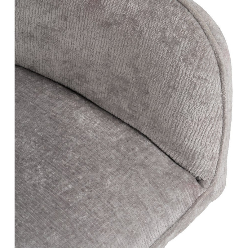 Fauteuil moderne chic en Velours Gris clair Côtelé Métal Noir Solian (Lot de 2) - 6