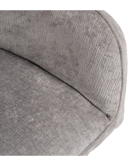Fauteuil moderne chic en Velours Gris clair Côtelé Métal Noir Solian (Lot de 2) - 6