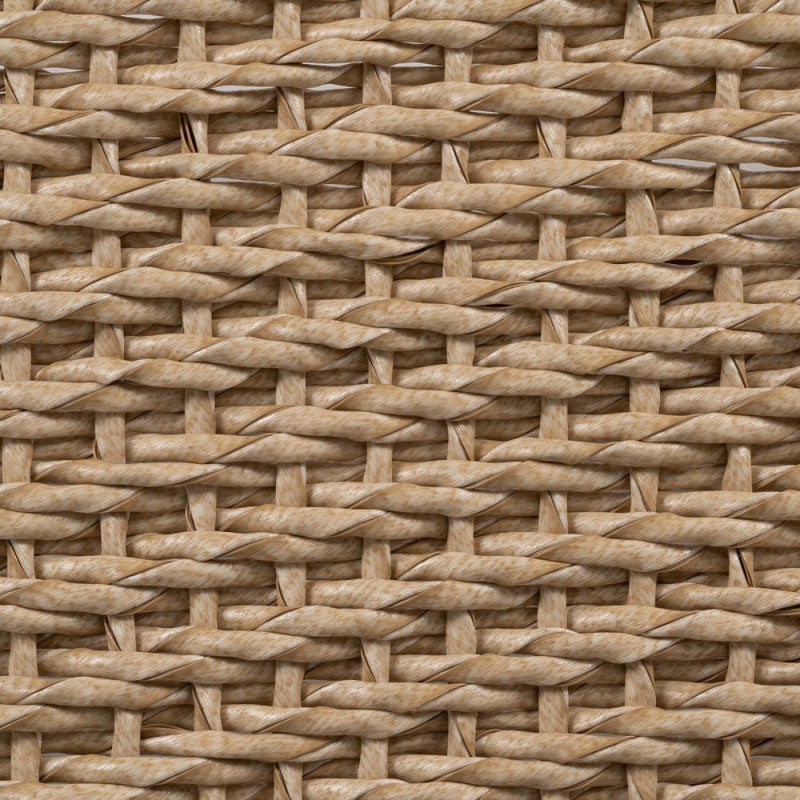 Banc en teck naturel et rotin synthétique 138x49x36 cm Calrio Ixia - 4