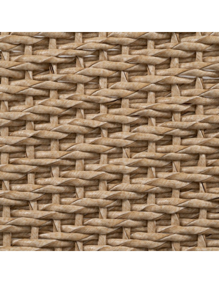 Banc en teck naturel et rotin synthétique 138x49x36 cm Calrio Ixia - 4
