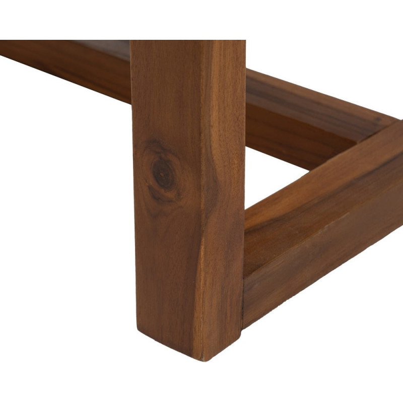 Banc en teck naturel et rotin synthétique 138x49x36 cm Calrio Ixia - 8