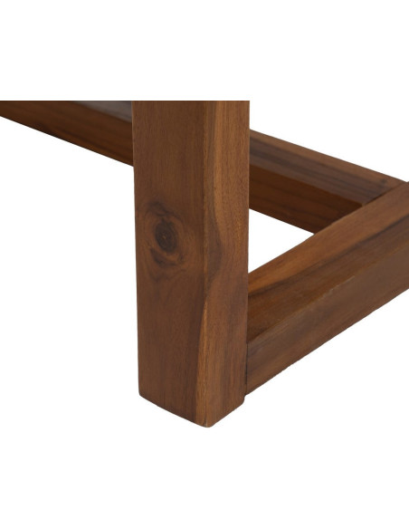 Banc en teck naturel et rotin synthétique 138x49x36 cm Calrio Ixia - 8