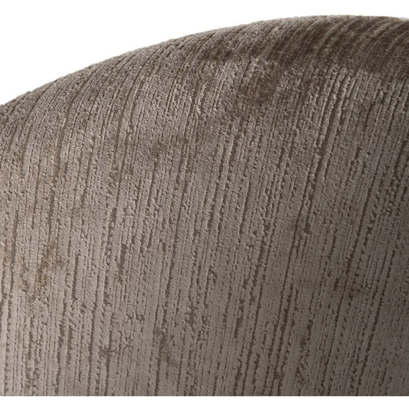 Fauteuil de table rétro chic en Velours Taupe vieilli Côtelé Métal Noir Carden (Lot de 2) - 5