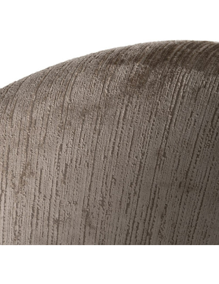 Fauteuil de table rétro chic en Velours Taupe vieilli Côtelé Métal Noir Carden (Lot de 2) - 5