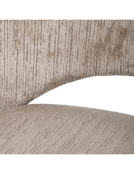 Fauteuil de table rétro chic en Velours Taupe vieilli Côtelé Métal Noir Carden (Lot de 2) - 6