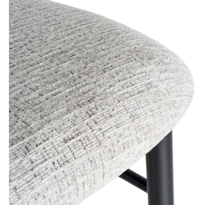 Tabouret de bar moderne en Tissu Gris Métal Noir Coria (Lot de 2) - 10