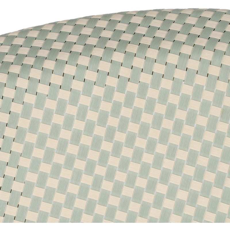 Fauteuil bistrot parisien en Métal Beige Textilène Vert d'eau Rainer (Lot de 2) - 8