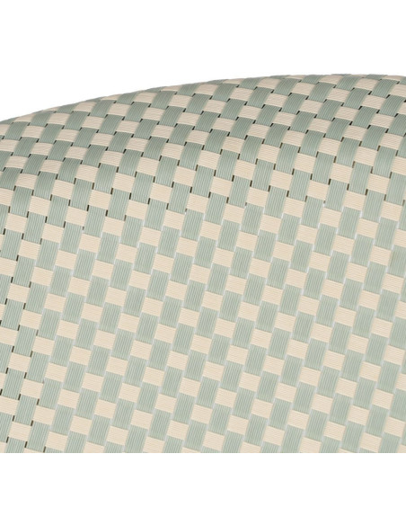 Fauteuil bistrot parisien en Métal Beige Textilène Vert d'eau Rainer (Lot de 2) - 8