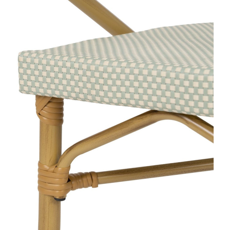 Fauteuil bistrot parisien en Métal Beige Textilène Vert d'eau Rainer (Lot de 2) - 9