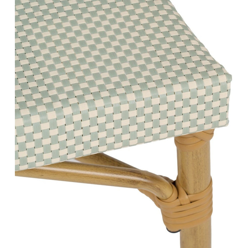 Fauteuil bistrot parisien en Métal Beige Textilène Vert d'eau Rainer (Lot de 2) - 10