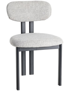 Chaise moderne en Tissu Gris Métal Noir Olve (Lot de 2) - 1