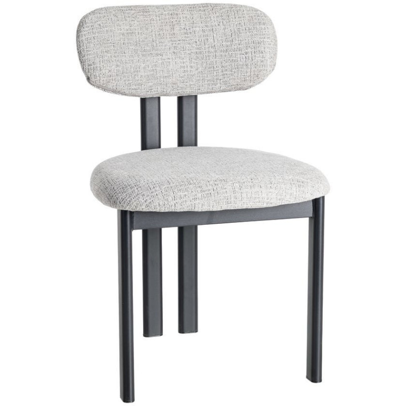 Chaise moderne en Tissu Gris Métal Noir Olve (Lot de 2) - 1