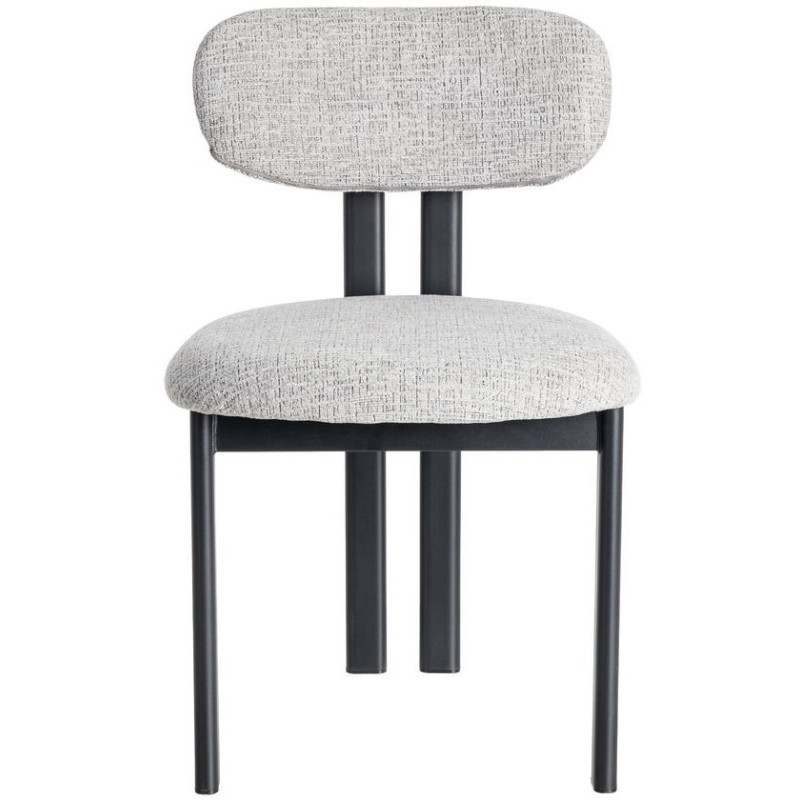 Chaise moderne en Tissu Gris Métal Noir Olve (Lot de 2) - 3