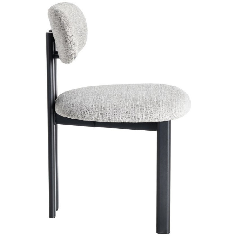 Chaise moderne en Tissu Gris Métal Noir Olve (Lot de 2) - 4